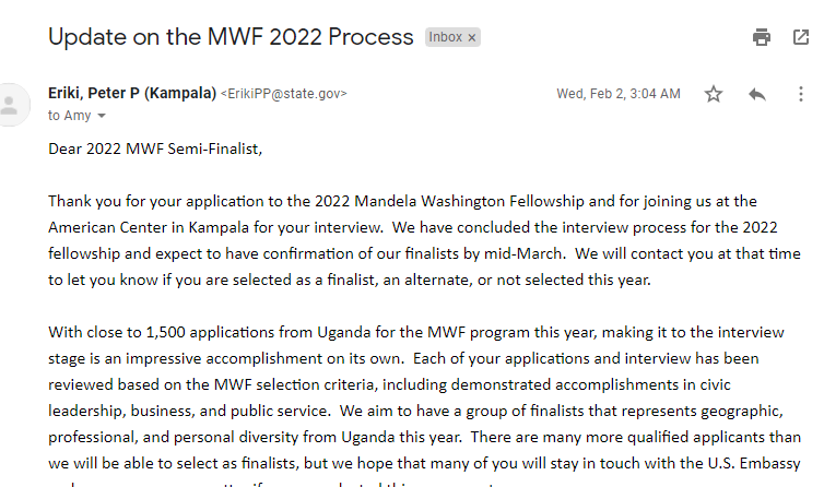 2022 MWF Application Status
